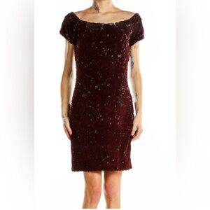 Dress the Population Red Off Shoulder Sheath Mini Dress